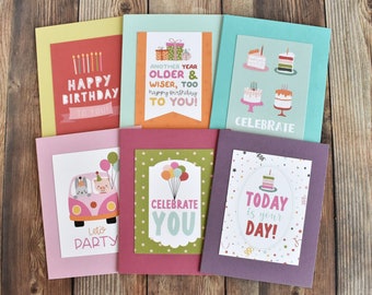 Handmade Animal Birthday Card Set – Greeting Cards, Colorful Themes