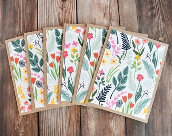 Handmade Botanical Note Cards – Colorful Floral Stationery Set