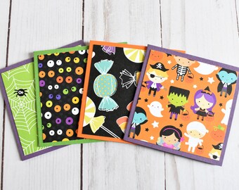 Mini Halloween Cards Set – Spooky Characters, Kids Party Favors