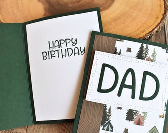 Handmade Camping Birthday Card for Dad – Forest Tent Design