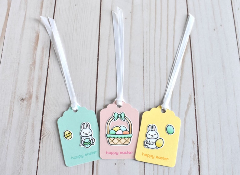 Handmade Easter Basket Gift Tags Blank Happy Easter Tags Pastel Easter Bunny Tags Easter Egg Tag Set Easter Gift for Daughter image 3