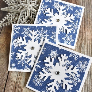 Blank Mini Christmas Notecards Mini Snowflake Holiday Note Card Set Winter Lunchbox Notes Christmas Miniature Love Notes for Husband image 4