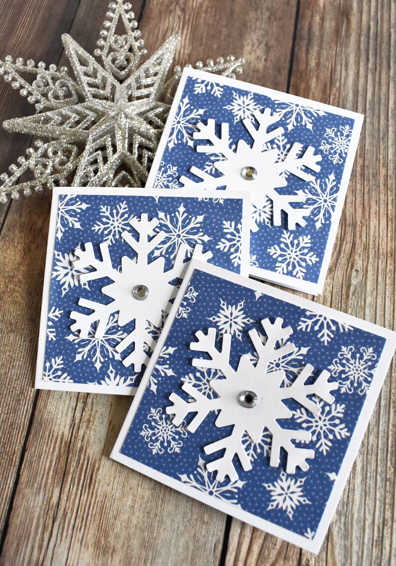 Blank Mini Christmas Notecards Mini Snowflake Holiday Note Card Set Winter Lunchbox Notes Christmas Miniature Love Notes for Husband image 4