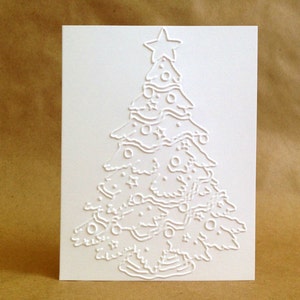 Christmas Cards Boxed Set - Embossed Holiday Card Set of 8 - Boxed Christmas Cards - Embossed Christmas Cards - Unique White Christmas Cards