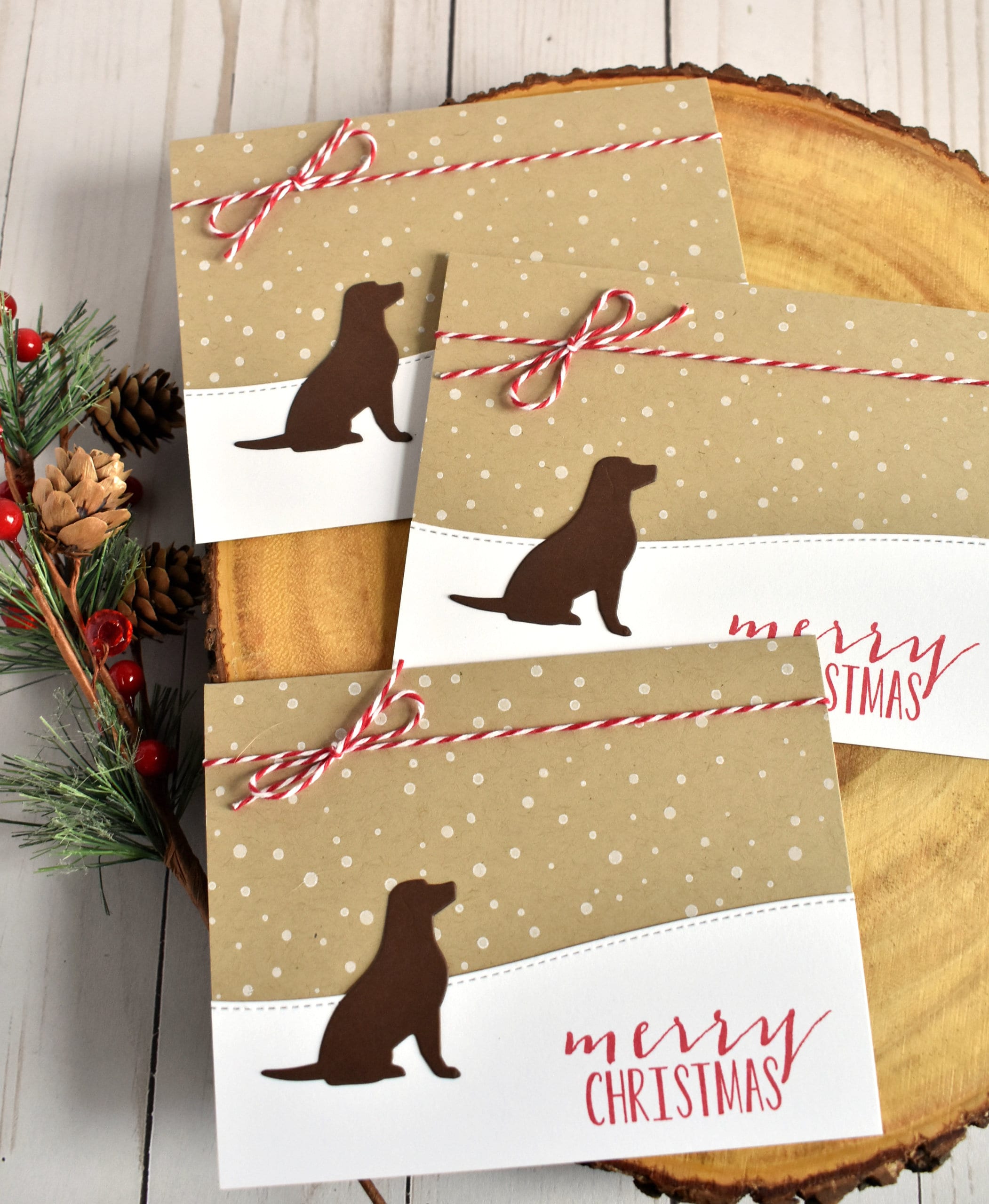 Handmade Dog Christmas Cards Boxed Set Traditional Christmas Card Pack