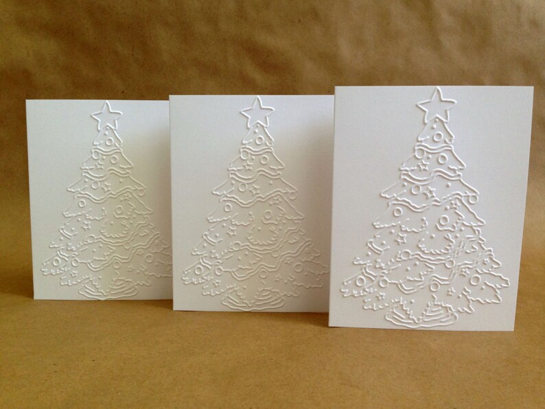 Christmas Cards Boxed Set Embossed Holiday Card Set of 8 Etsy