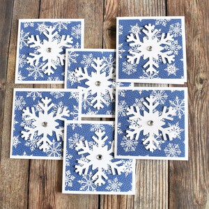 Blank Mini Christmas Notecards Mini Snowflake Holiday Note Card Set Winter Lunchbox Notes Christmas Miniature Love Notes for Husband image 5