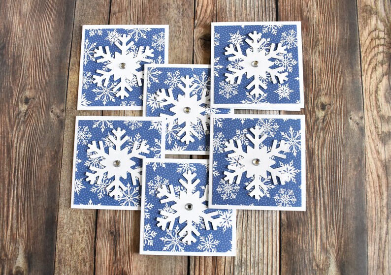 Blank Mini Christmas Notecards Mini Snowflake Holiday Note Card Set Winter Lunchbox Notes Christmas Miniature Love Notes for Husband image 5