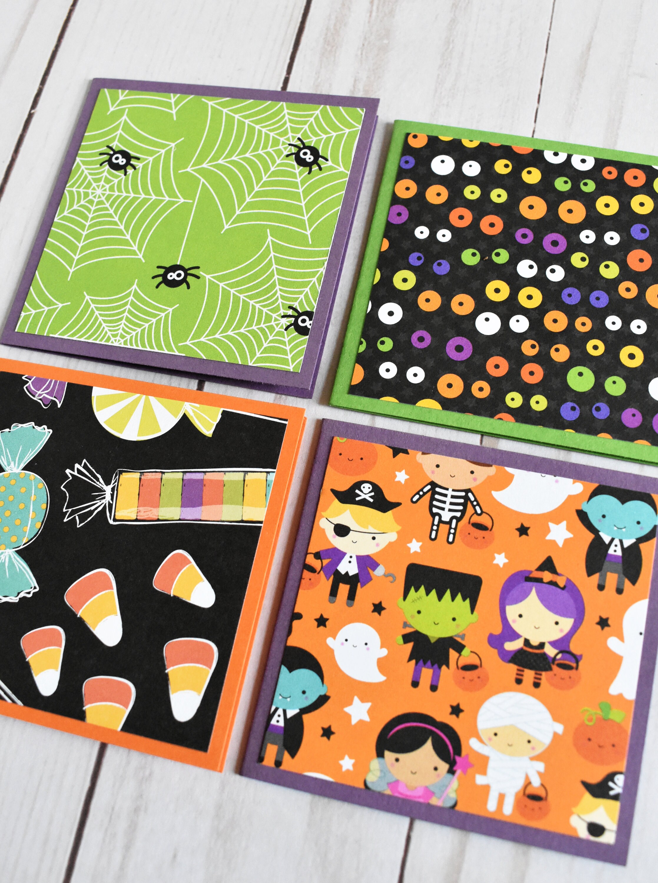 Mini Halloween Cards With Envelopes Set of 4 Miniature Happy - Etsy