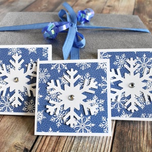 Blank Mini Christmas Notecards Mini Snowflake Holiday Note Card Set Winter Lunchbox Notes Christmas Miniature Love Notes for Husband image 3