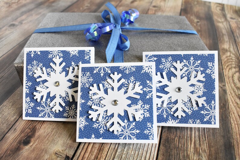 Blank Mini Christmas Notecards Mini Snowflake Holiday Note Card Set Winter Lunchbox Notes Christmas Miniature Love Notes for Husband image 3