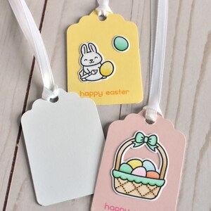 Handmade Easter Basket Gift Tags Blank Happy Easter Tags Pastel Easter Bunny Tags Easter Egg Tag Set Easter Gift for Daughter image 2