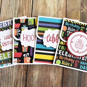 Birthday Gift Card Holder Set of 4 Happy Birthday Money Holder Variety Cards Coworker Gift Money Envelopes Teen Gift Card Envelope image 8