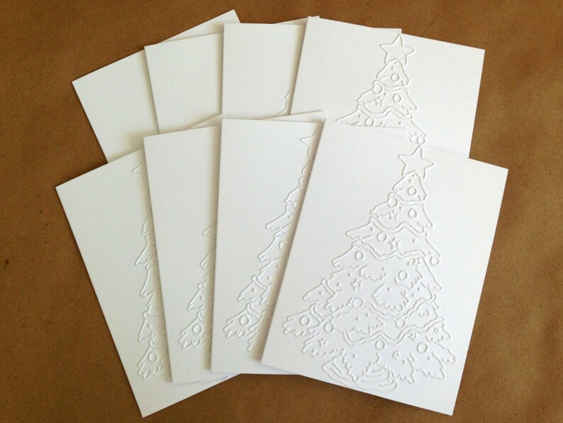 Christmas Cards Boxed Set Embossed Holiday Card Set of 8 Etsy