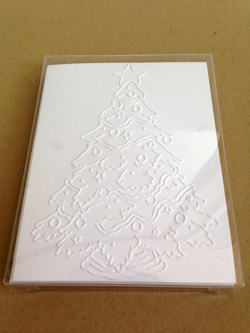 Christmas Cards Boxed Set Embossed Holiday Card Set of 8 Etsy