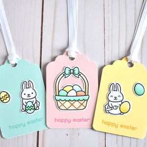 Handmade Easter Basket Gift Tags Blank Happy Easter Tags Pastel Easter Bunny Tags Easter Egg Tag Set Easter Gift for Daughter image 4