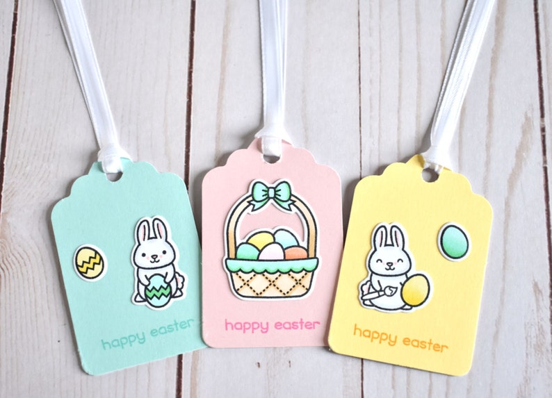 Handmade Easter Basket Gift Tags Blank Happy Easter Tags Pastel Easter Bunny Tags Easter Egg Tag Set Easter Gift for Daughter image 4