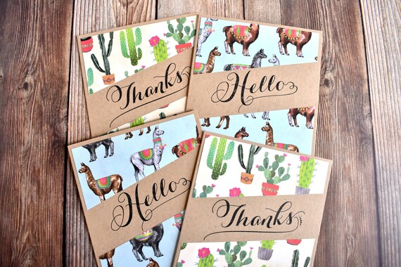 Modern Thinking Of You Card Set Handmade Thank You Cards Etsy