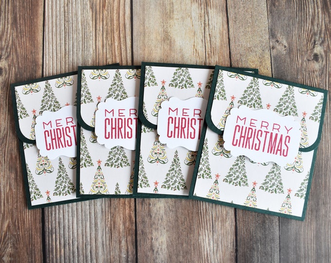 Christmas Tree Gift Card Holder Set Teacher Holiday Gift Card Holder