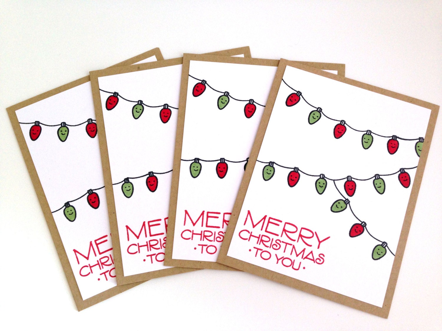 Unique Christmas Card Set Boxed Christmas Cards Cute Merry Etsy