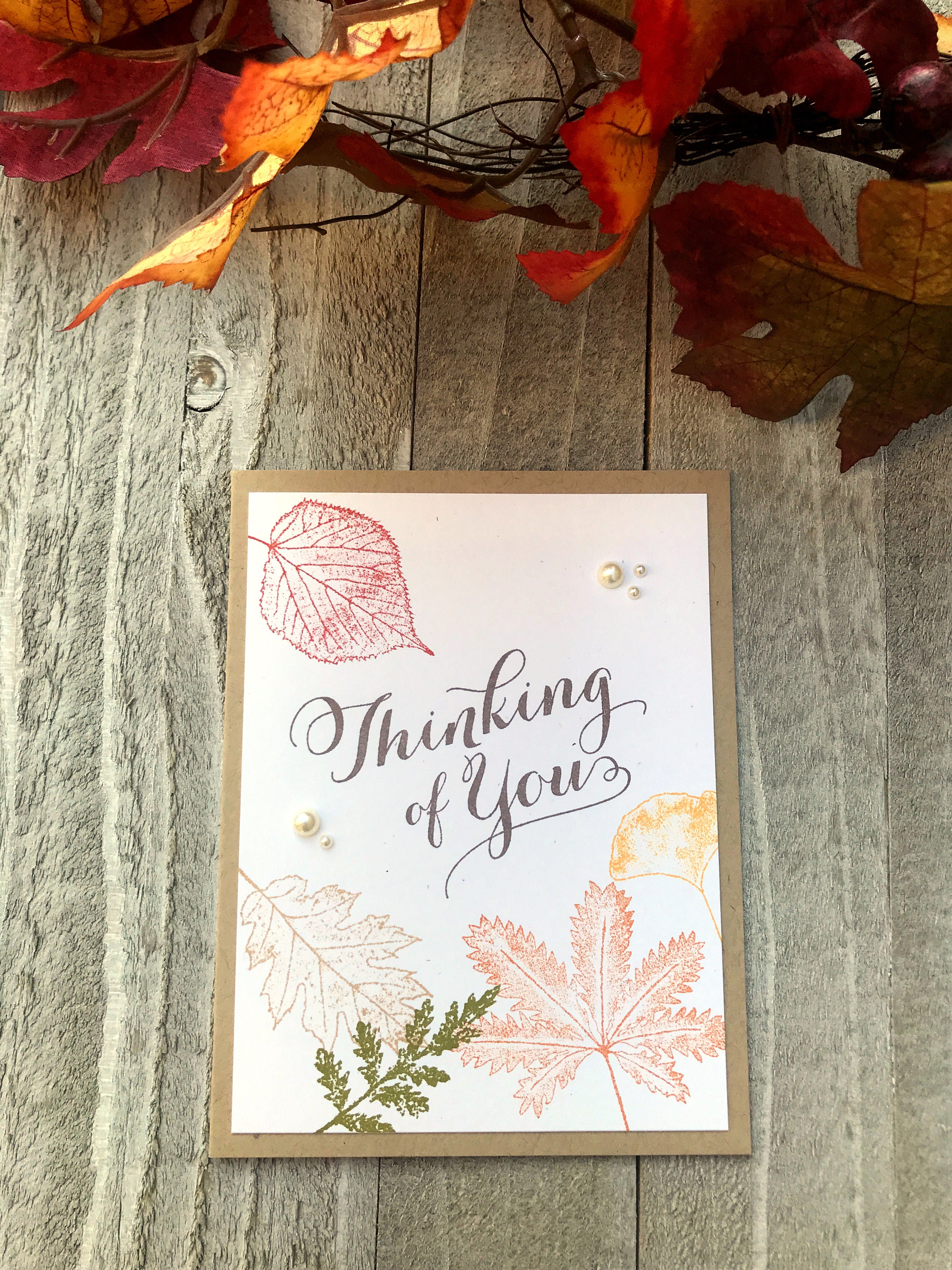 Fall Thinking of You Card - Autumn Card - Fall Leaves Card - Fall Hello ...
