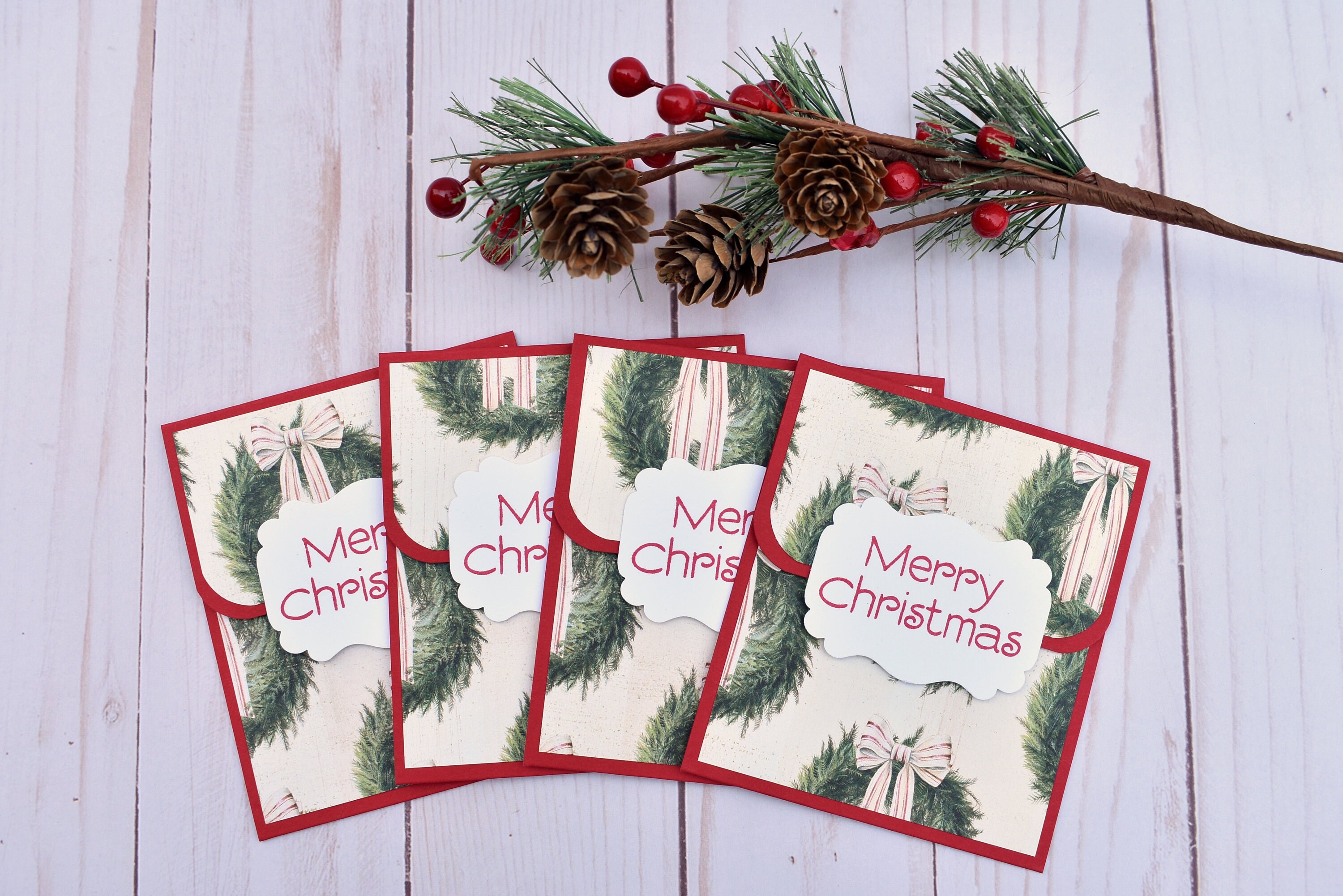 Merry Christmas Gift Card Holders Christmas Gift Card Etsy