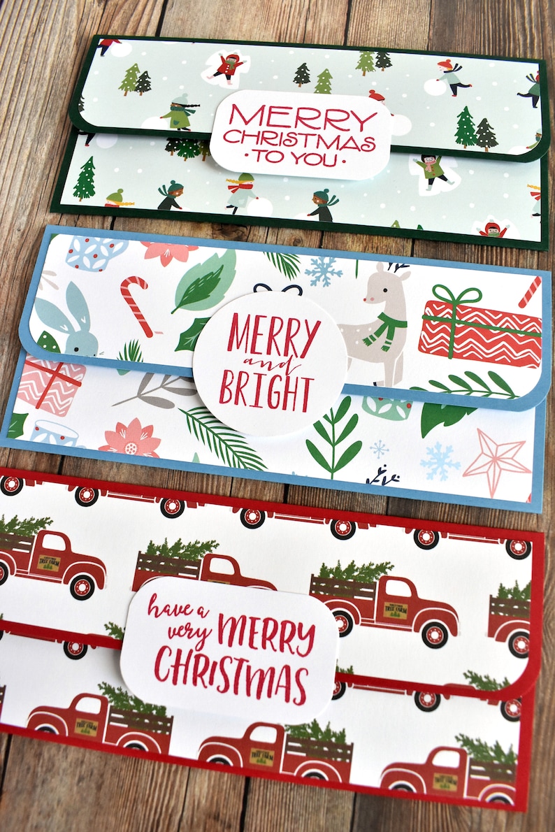 Handmade Christmas Money Envelopes Holiday Cash Envelopes Etsy