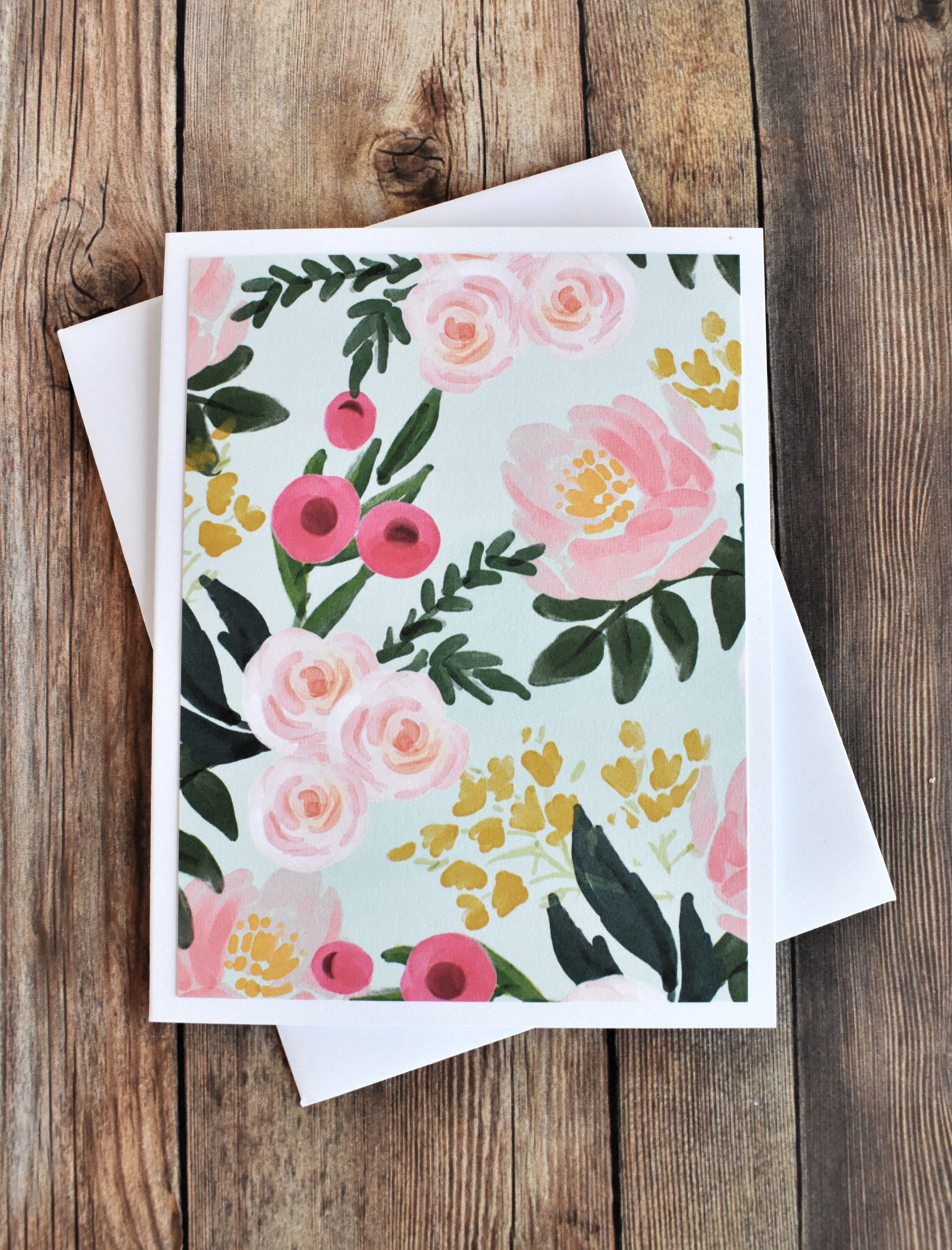 Handmade Market Garden Stationary Set Blank Floral Note Cards Gardener ...