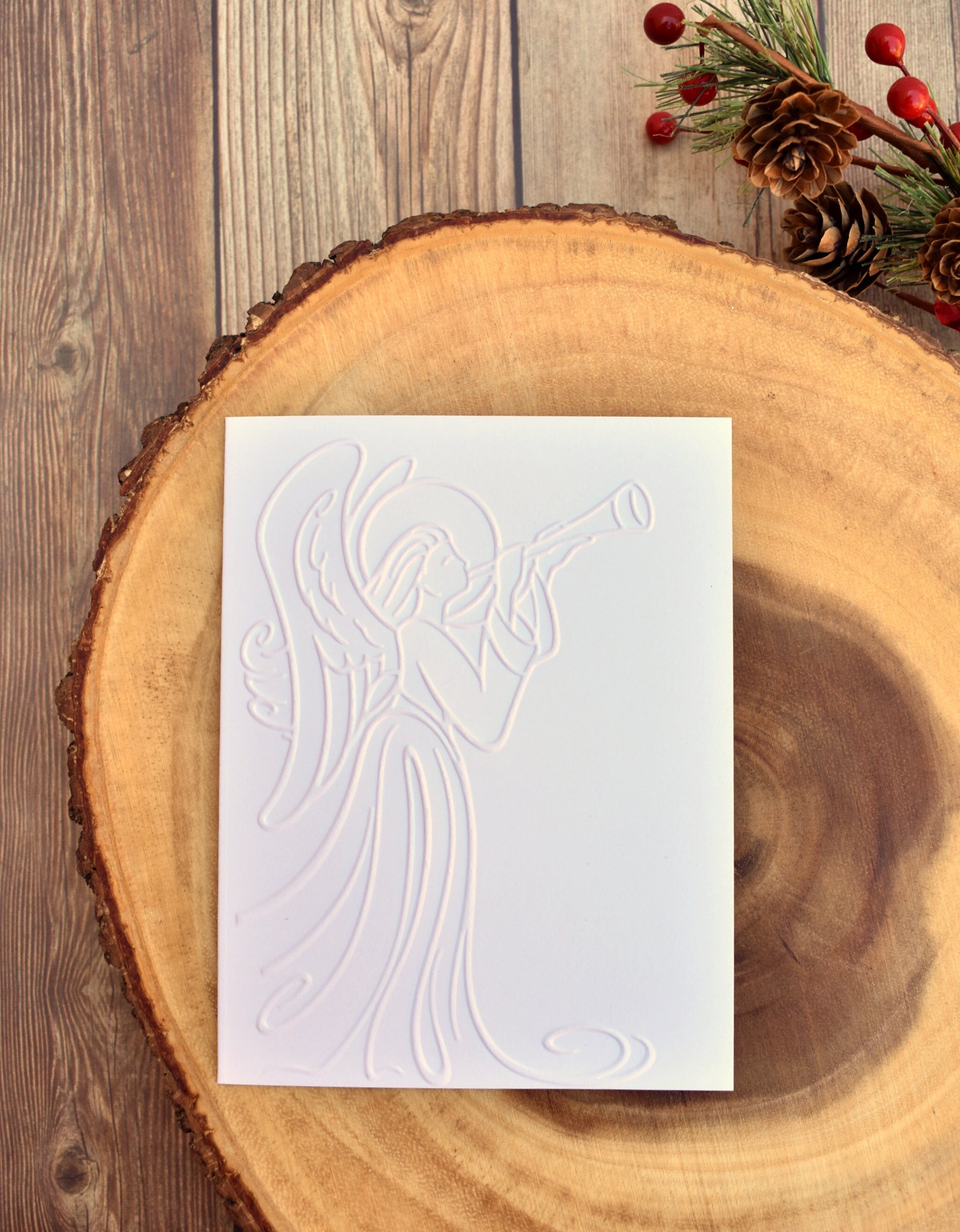 Angel Christmas Card Boxed Embossed Christmas Cards - Etsy