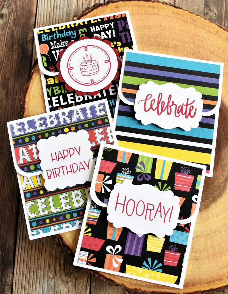 Birthday Gift Card Holder Set of 4 Happy Birthday Money Holder Variety Cards Coworker Gift Money Envelopes Teen Gift Card Envelope image 7