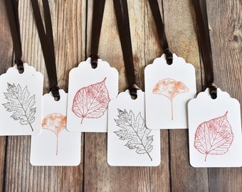 Rustic Fall Leaf Gift Tags – Handmade Thanksgiving Favor Set