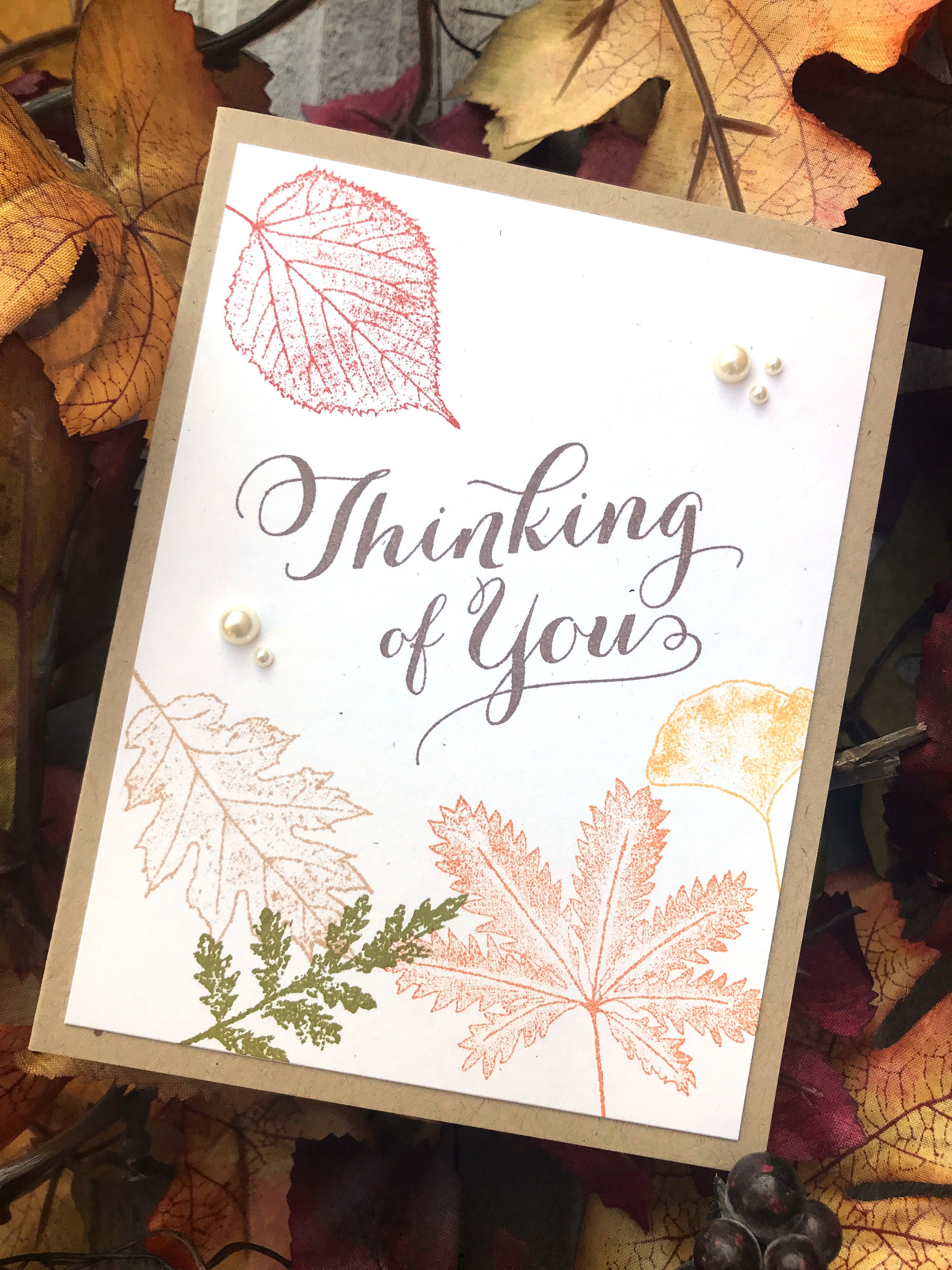 Fall Thinking of You Card - Autumn Card - Fall Leaves Card - Fall Hello ...