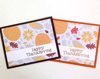 Happy Thanksgiving Card Set - Harvest Fall Card - Autumn Pumpkin Card - Fall Greeting Card Set - Giving Thanks Card - Thankful for You Card