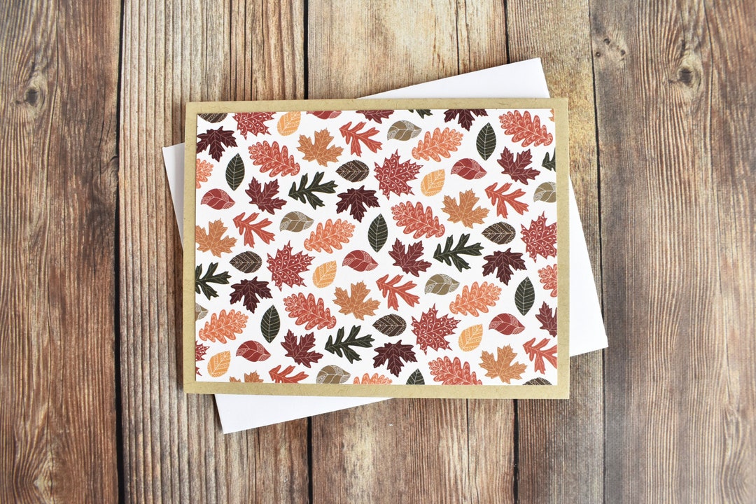 Fall Leaves Note Fall Leaves Note Card Set - Rustic Autumn Thank You Cards - Etsy