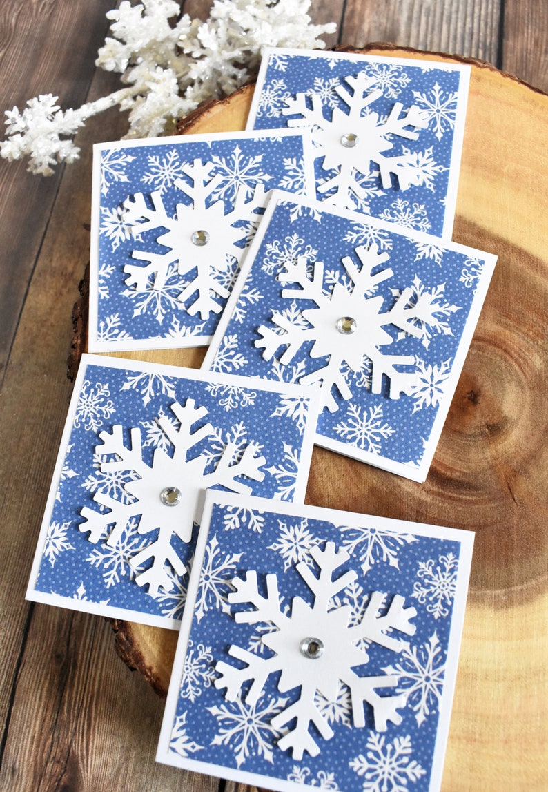 Blank Mini Christmas Notecards Mini Snowflake Holiday Note Card Set Winter Lunchbox Notes Christmas Miniature Love Notes for Husband image 8