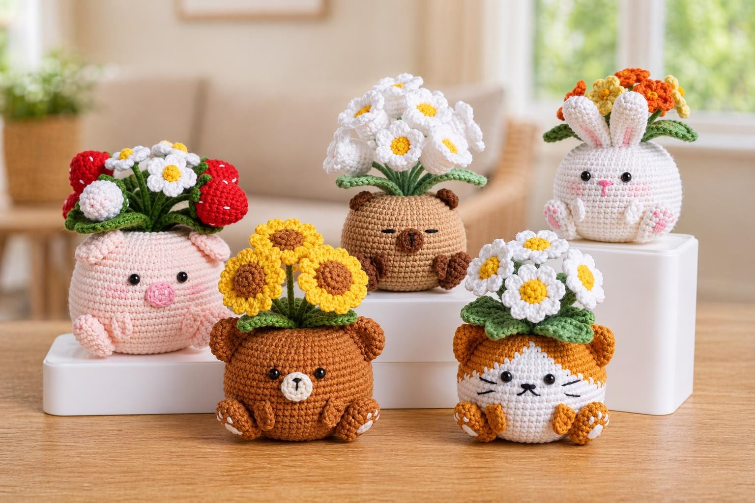 40 Animal Crochet Patterns for Cute Gifts, Nursery Decor, and Cozy Makes 29 Flower Animal Bundle Amigurumi Tutorial