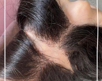 Prótese capilar ultrafina HD invisível com renda frontal, cabelo humano, para a testa.