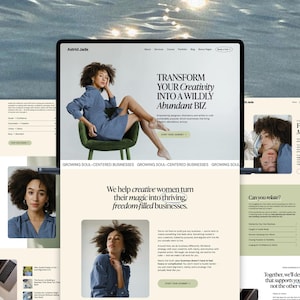 Squarespace Template for Coaches and Creative Entrepreneurs, Squarespace 7.1 Template, Premium Squarespace Website image 1