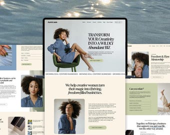 Squarespace-sjabloon voor coaches en creatieve ondernemers, Squarespace 7.1-sjabloon, premium Squarespace-website