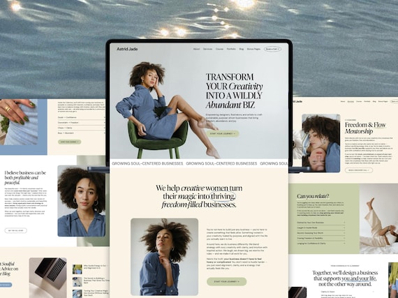 Squarespace Template for Coaches and Creative Entrepreneurs, Squarespace 7.1 Template, Premium Squarespace Website