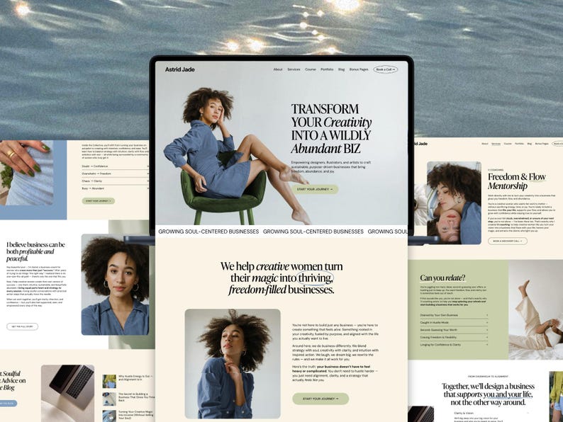 Squarespace Template for Coaches and Creative Entrepreneurs, Squarespace 7.1 Template, Premium Squarespace Website image 1