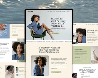 Squarespace Template for Coaches and Creative Entrepreneurs, Squarespace 7.1 Template, Premium Squarespace Website