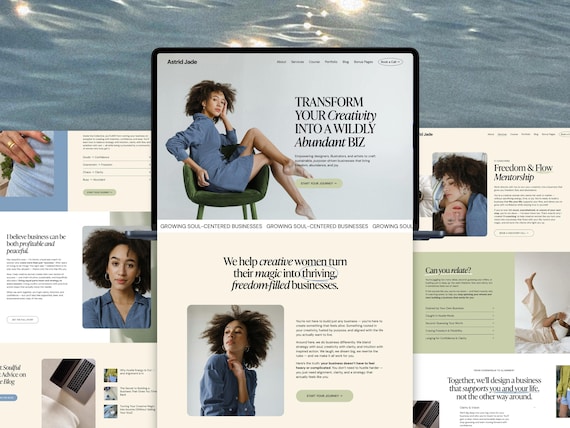 Squarespace Template for Coaches and Creative Entrepreneurs, Squarespace 7.1 Template, Premium Squarespace Website
