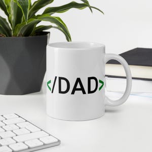 Developer Dad Mug, Programmer Gift, Coding Coffee Cup, HTML Syntax Joke, Funny 11oz Mug