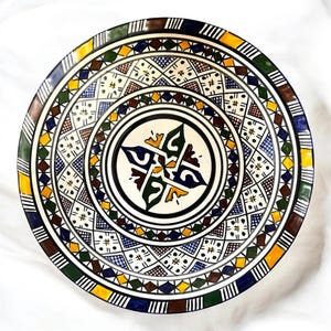 Handmade Moroccan Ceramic Plate 30cm | Traditional Moroccan Pottery | Hand-Painted Decorative Serving Plate | Wall Hanging Decor |Home Decor