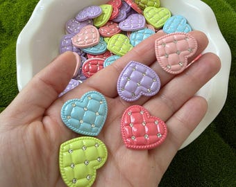 15 pieces/Rhinestone Hearts cabochons kawaii resin fake candy valentine fakebake valentine conversation charms faux sweets fake sprinkles