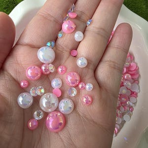 Roze halve parelmix, Blush Pearl Dream, Decoden-benodigdheden, nepbakversieringen, harsslijmnagelkunst