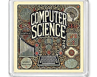 Computer Science Magnet | Vintage College Major Art | Computer Science Student   Tech Gift | Coding  Algorithms Wall Magnet