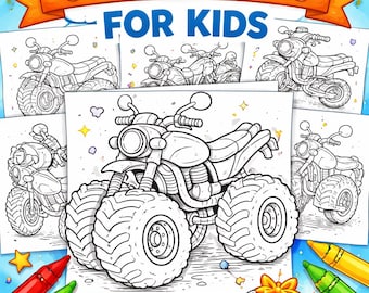 May include: A collection of motorcycle coloring pages for kids. The cover features the text "MOTORCYCLE COLORING PAGES FOR KIDS" in colorful letters. The image includes line drawings of motorcycles and crayons.