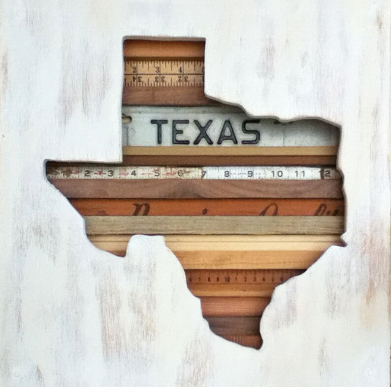Reclaimed Wood Art Texas Etsy